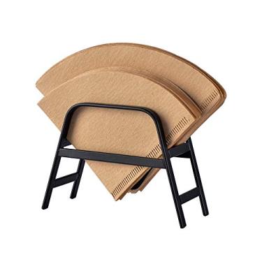 Imagem de Suporte de filtro de café para filtros de café Cone & V60 - CAFEMASY Suporte de papel de filtro de café de metal suporte para casa cozinha café bar cone filtros de café armazenamento (preto)