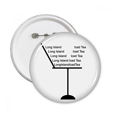 Imagem de Contorno de Long Island Ice Tea Alfinetes Redondos Emblema Botão Decoração Acessório 5 peças