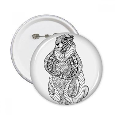 Imagem de Imagem de rato grande animal alfinetes redondos emblema botão decoração acessório 5 peças