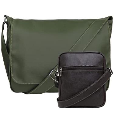 Imagem de Kit Bolsa Pasta Carteiro Masculina Tiracolo E Shoulder Bag