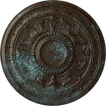 Imagem de Medalhão de teto Ekena Millwork CM30TEACS Tellson, cobre antigo, 30 5/8"OD x 2 1/2"P (Fits Canopies up to 6 3/4"), Hand-Painted Bronze Blue Patina