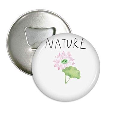 Imagem de Abridor de garrafa com ímã redondo de pintura de planta de lótus 3 peças