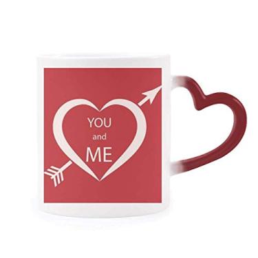 Imagem de Caneca sensível ao calor para dia dos namorados, vermelha, branca, You And Me