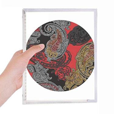 Imagem de Caderno com estampa de nuvens abstratas e flores amarelas vermelhas para diário de folhas soltas