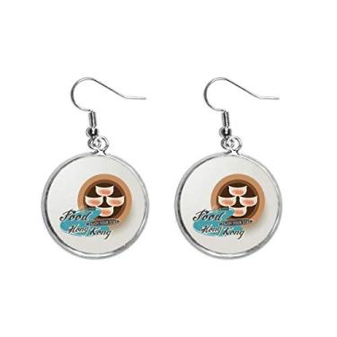 Imagem de Brinco feminino Hong Kong Har Gow Dumplings Brinco de prata pendente