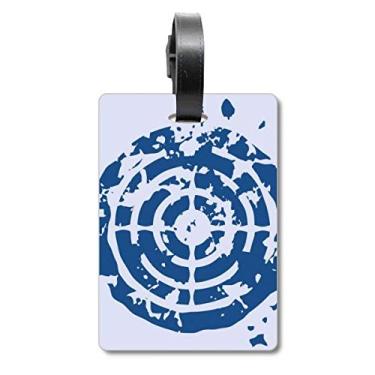 Imagem de Design de alvo azul redondo ilustração padrão mala etiqueta bagagem cartão pendurado Scutcheon etiqueta