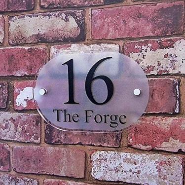 Imagem de Números das Casas Moderna Personalização das Placas do Número das Casas Placas do Número das Portas Efeito de Vidro Personalizado # G678
