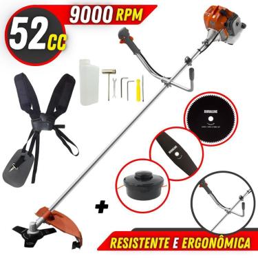 Imagem de Aparador de Grama Á Gasolina Tekna RL520ACN TK 52cc 2HP 9000RPM Alta Rotação e Ergonômica + Extra Lâmina de 2 Pontas e Disco de 80 Dentes