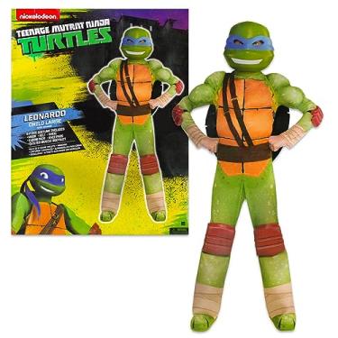 Imagem de Teenage Mutant Ninja Turtles Costumes for Boys - TMNT Halloween Costume for Kids with Muscle Bodysuit, Mask, Shell, More (Leonardo, 12-14)