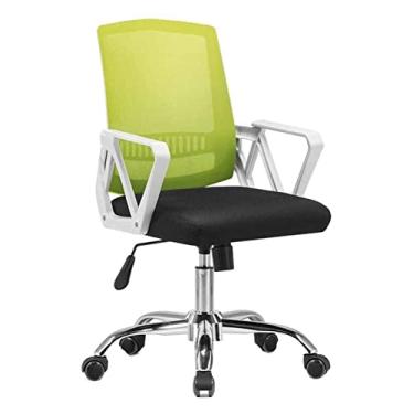 Imagem de Cadeira de escritório Cadeira de mesa Cadeira giratória de elevação Cadeira de escritório Reclinável Cadeira de computador Assento de malha ergonômica Cadeira fácil Cadeira de jogos (cor: verde) Full