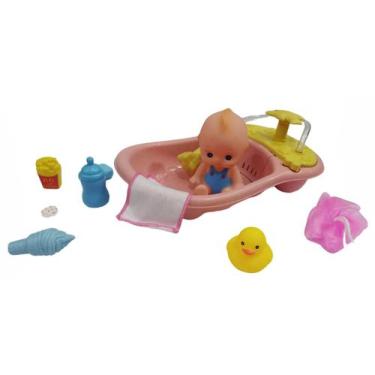 Imagem de Boneca Bebê Hora Do Banho Com Banheira E Acessórios - Toy King
