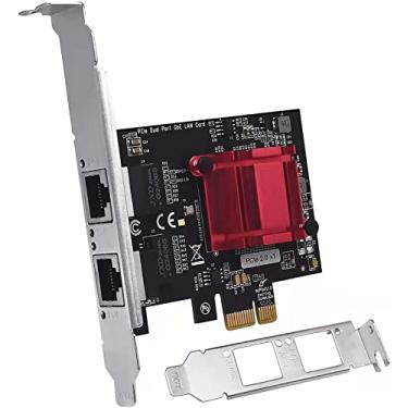 Imagem de Placa de rede Gigabit PCIe dupla 1000 m PCI Express adaptador Ethernet com Intel 82575/82576 Duas portas LAN NIC Card para suporte PXE para Windows/Windows Server/Linux/Freebsd/DOS com perfil baixo
