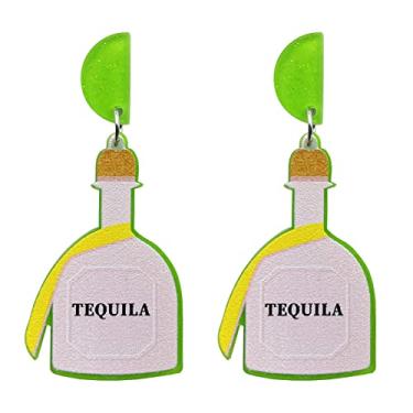 Imagem de Brincos Cinco De Mayo para mulheres, brincos coloridos da Fiesta do México, brincos pendentes de acrílico de carnaval mexicano, chapéu de pinatas colorido, martelo de areia e cacto, brincos de guitarra para presente de festival de Cinco de Mayo, Acrílico, Sem Pedra Preciosa