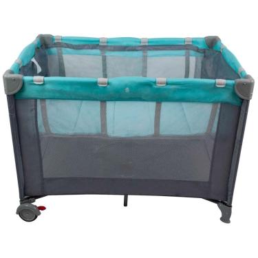 Imagem de Berço Cercado Infinity Premium Baby Cinza/Verde Desmontável