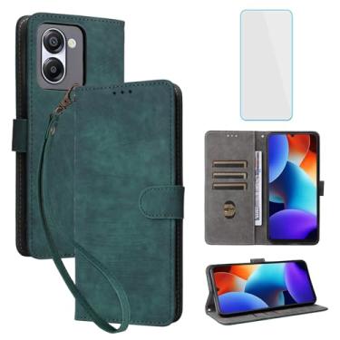 Imagem de IUQXU Capa carteira para celular Blackview Oscal Modern 8 / Blackview Color 8 com protetor de tela [bloqueio RFID] capa feminina para celular Oscal Modern8 Black View Blackview Color8 verde