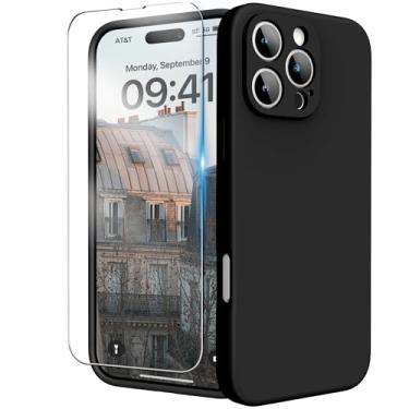 Imagem de INGIDO Capa para iPhone 16 Pro, capa de silicone líquido com proteção para câmera, capa de borracha de gel macio com forro de microfibra, capa protetora à prova de choque para iPhone 16 Pro de 6,3