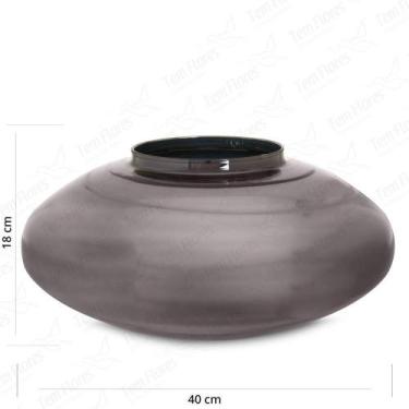 Imagem de Vaso de Vidro Terrario Grande Espelhado Onix 40x18 - Tem Flores