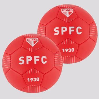 Imagem de Kit 2 Bolas São Paulo Vermelha - Sportcom, 05