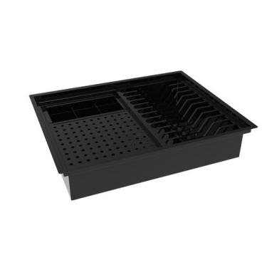 Imagem de Escorredor Embutido Calha Inox Pintada Preta Úmida 50x40 - HZ