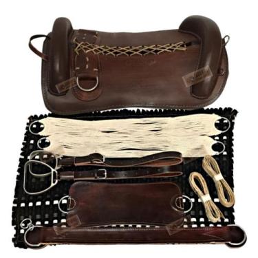 Imagem de Sela Basto Marrom 10x peças  Montaria Completa Cavalo Laço - SELARIA S