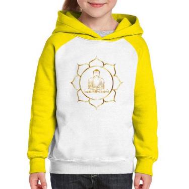 Imagem de Moletom Infantil Buda - Foca na Moda, Branco, Amarelo, 10