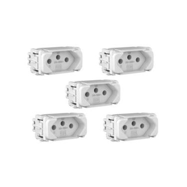 Imagem de Kit 5 Tomadas 2P+T - Composé - WEG, Branco, 10A