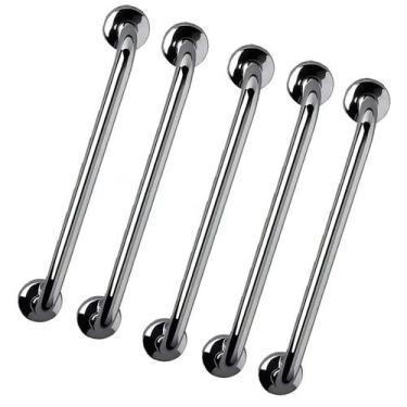 Imagem de Barra de Apoio 40cm Alça Inox Kit 5 Unidades Idoso Gestante Cadeirante