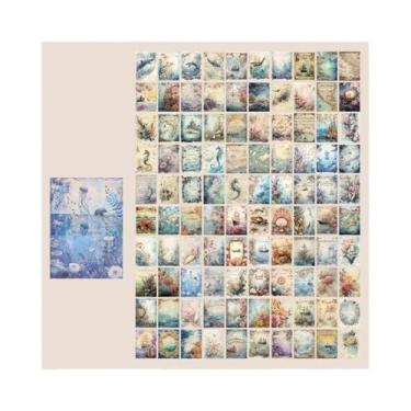 Imagem de Scrapbook Vintage: 100 Peças de Adesivos de Papel para Colagem e Decor