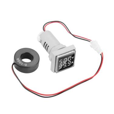 Imagem de Voltímetro Com Display LED, 100% Novo e de, Display Claro, Alta Precisão, 60-500V e 0-100A Com Ampla Faixa de Medição, para Medidor de Tensão e Corrente CA (Branco)