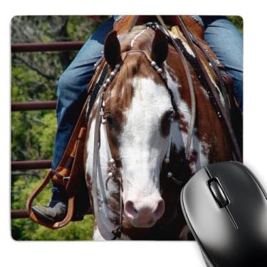 Imagem de 3Drose Mouse pad LLC 20 x 20 x 0,65 cm, cavalo ocidental Pinto da Angelandspot (Mp_108284_1)
