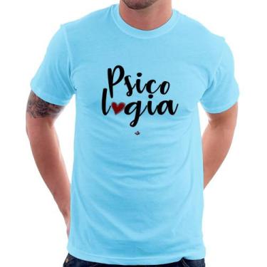 Imagem de Camiseta Psicologia por amor - Foca na Moda, Azul bebê, M