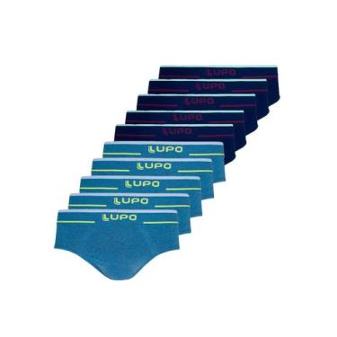Imagem de Kit com 10 Cuecas Slip Lupo 624-003 Colorido, Azul marinho, M