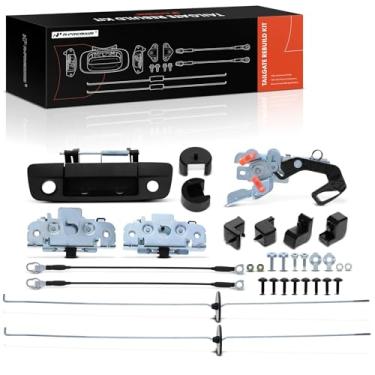 Imagem de A-Premium Kit de reconstrução de ferragens de porta traseira de 32 peças com parafusos compatíveis com Dodge Ram 1500 2009, peças de porta traseira, cabo de suporte de trava, bucha de dobradiça de
