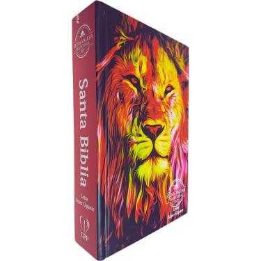 Imagem de Santa Biblia Reina-Valera Tradicional RVT Letra Súper Gigante Antiguo y Nuevo Testamento Capa Dura León de Fuego