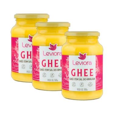 Imagem de Kit 3X: Manteiga Ghee com Sal do Himalaia Sem Lactose Leviora 500g