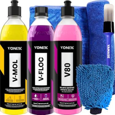Imagem de Kit Lavagem Profissional Automotiva Vonixx V-Floc V-Mol V80