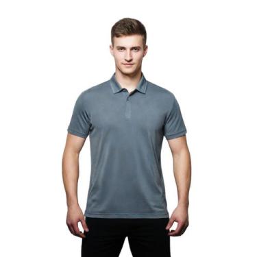 Imagem de Camisa Masculina Gola Polo Piquet Poliéster - Genérico, Grafite, GG