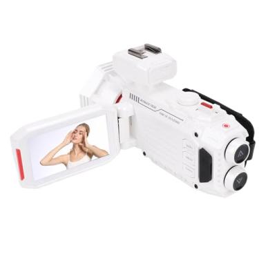 Imagem de Câmera de Vídeo de Vídeo, Gravador de Câmera Digital 4K 50x Câmera de Zoom Digital VLogging Câmera de Tela de Tela LCD de 3 Polegadas de 3 Polegadas para Fotografia (Branco)