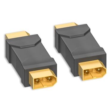 Imagem de Goupchn XT60 adaptador conector macho para macho XT60 conversor de conector sem fio 2 peças para RC FPV carro avião drone bateria LiPo