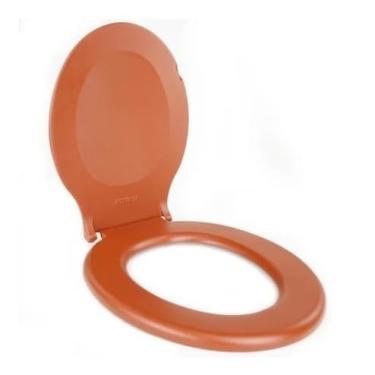 Imagem de Assento Sanitário Confortável Oval Tampa De Vaso Universal Compatível Com Todas As(Caramelo)