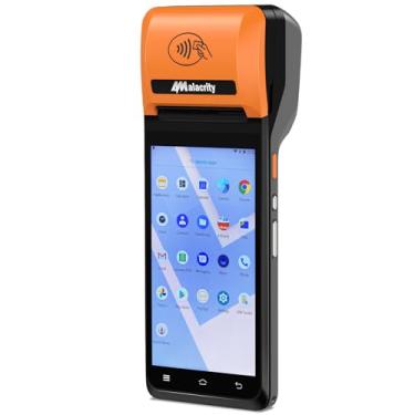 Imagem de alacrity Impressora POS PDA, impressora PDA portátil, máquina POS móvel, tela sensível ao toque de 5,5 polegadas, impressoras térmicas, Android 8.1, suporte 4G, WiFi, Bluetooth, comunicação laranja