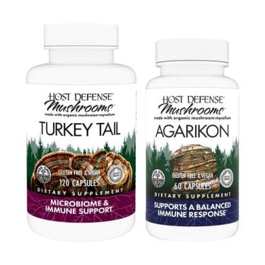 Imagem de Suplemento Host Defense Turkey Tail 120 cápsulas e Agarikon 60 cápsula