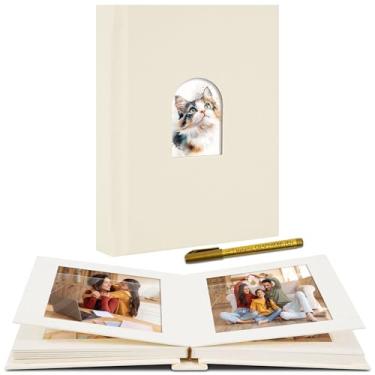 Imagem de Remowith Álbum De Fotos Pequeno Premium 4X6 Com 20 Bolsos, Capa Linho, Espaço Para Escrever, Ideal Álbuns Casamento, Livros Bebê E Diários Viagem, Bege