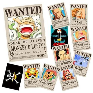 Imagem de ONE PIECE POSTERS WANTED KIT 50UN 10x15cm - generico