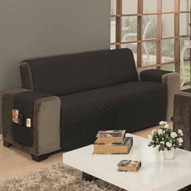Imagem de Protetor De Sofá Dupla Face Impermeável Mr 4 Lugares King - Cinza/preto