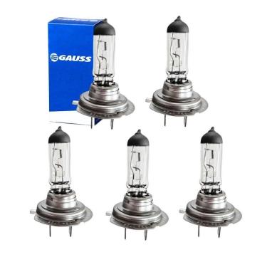 Imagem de Kit 5 Lâmpadas Farol H7 12V 55W Universal Amarela Gauss