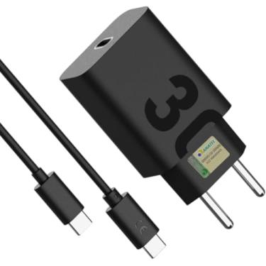 Imagem de Carregador Turbo 30W Ultra Rápido Tipo C Com Carregamento Rápido + Cabo Tipo C Compatível Com Todos Os Dispositivos Android Ios IPhone 15/16, Xiaomi