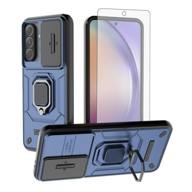 Imagem de Asuwish Capa de telefone para Samsung Galaxy A36/A56 5G com capa deslizante para câmera de vidro temperado, suporte de anel, resistente, fino, protetor de célula híbrida de grau militar A 36 56
