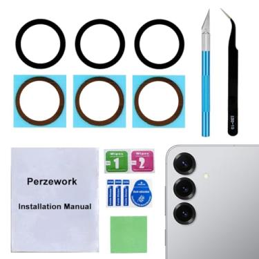 Imagem de Perzework 2 conjuntos de reposição de vidro de lente traseira traseira para Samsung Galaxy S25 Edge 6,7 polegadas com adesivo pré-instalado e kit de ferramentas de reparo