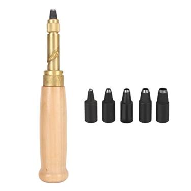 Imagem de Perfurador de Parafuso Ajustável para Economia de Esforço para Costura, Artesanato Em Couro, Artesanato Em Papel, Encadernação Com 5 Pontas